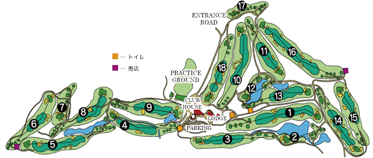 青森県夏泊半島、浅虫温泉のゴルフ場、夏泊ゴルフリンクスのゴルフコース